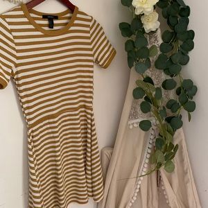 NWOT Ribbed Striped Skater Dress
